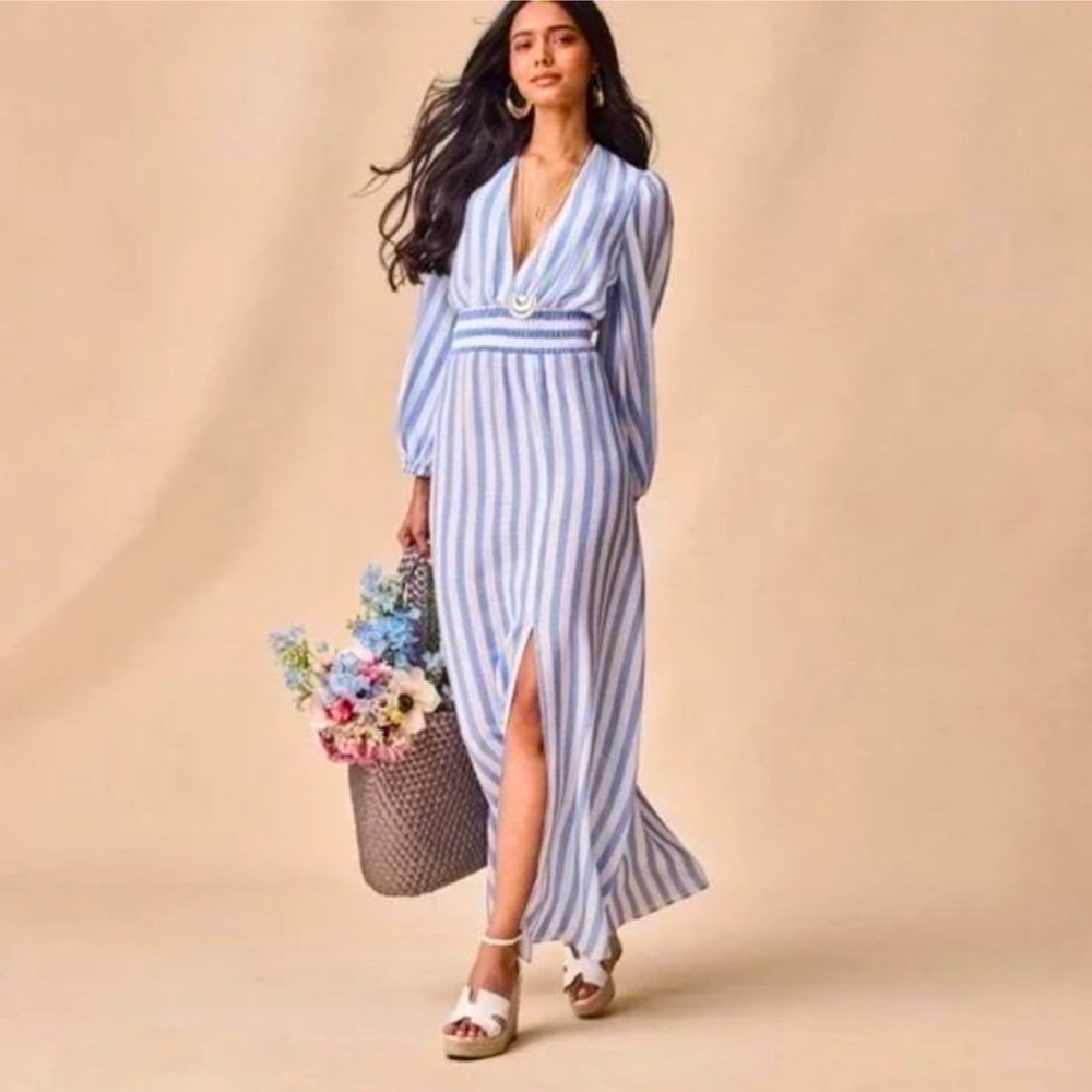 NWT Avec Les Filles striped maxi dress. Size 10.